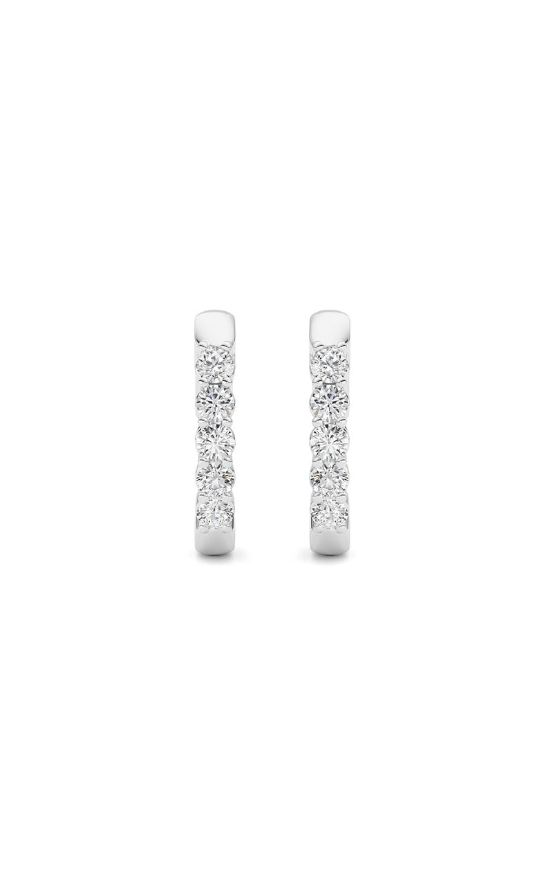 1CTW Round Shaped Lab Grown Diamond (F/VS) Inside Out Hoop Earring in 14K Gold
