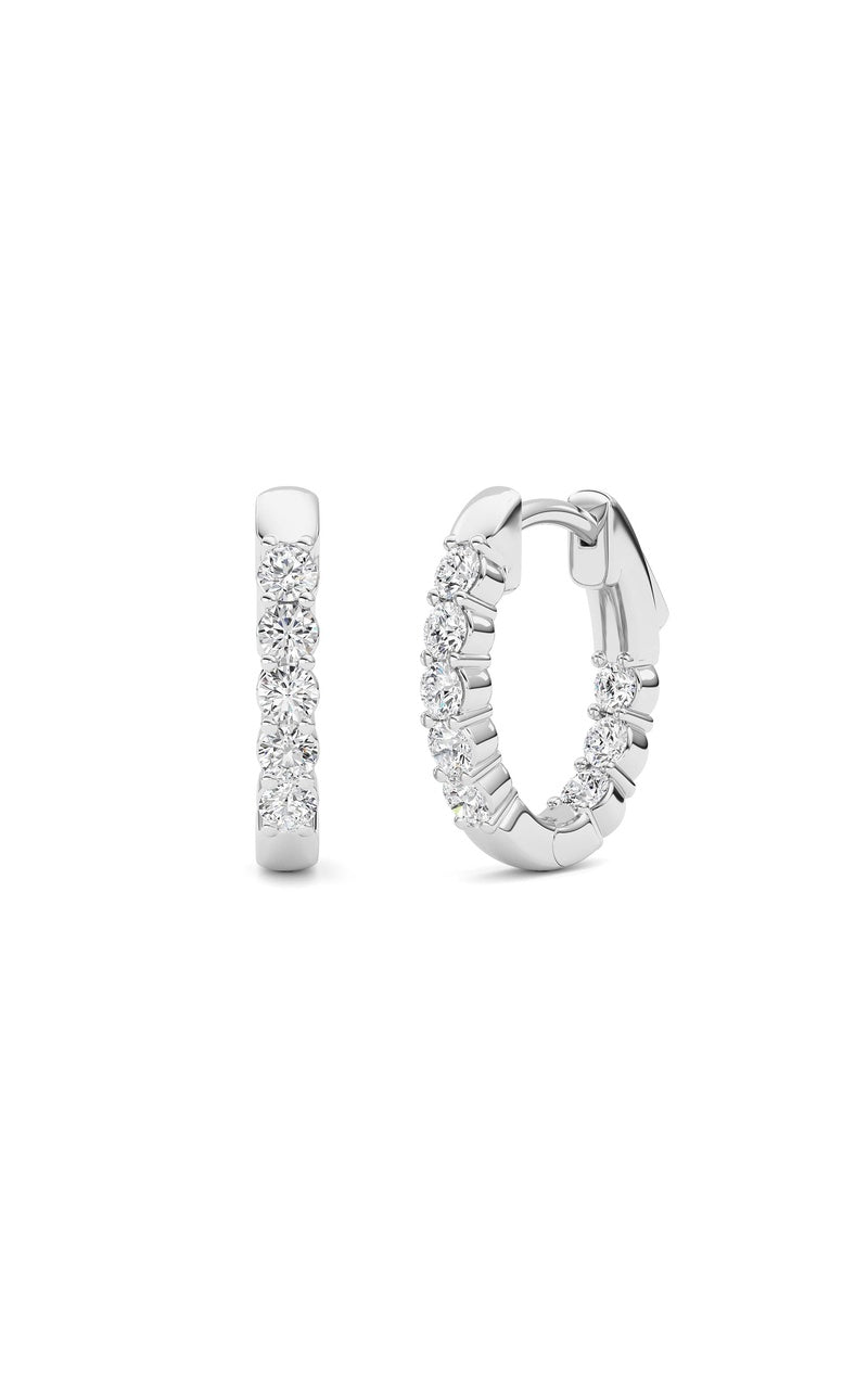 1Cttw Round Shaped Lab Grown Diamond (F/VS) InsideOut Hoop Earring in 14K Gold