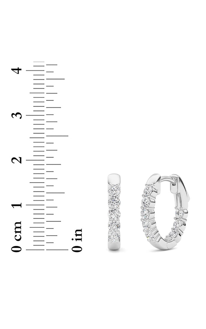 1CTW Round Shaped Lab Grown Diamond (F/VS) Inside Out Hoop Earring in 14K Gold