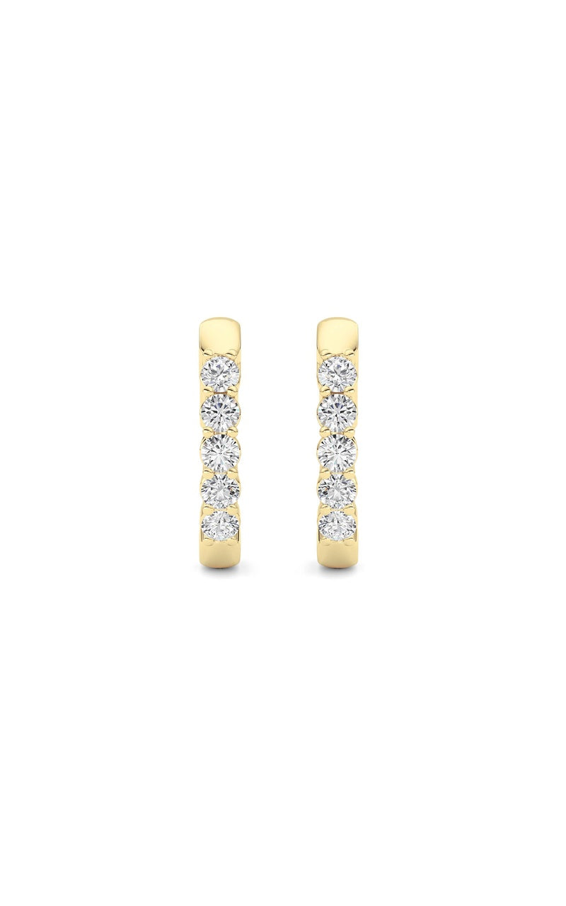 1Cttw Round Shaped Lab Grown Diamond (F/VS) InsideOut Hoop Earring in 14K Gold