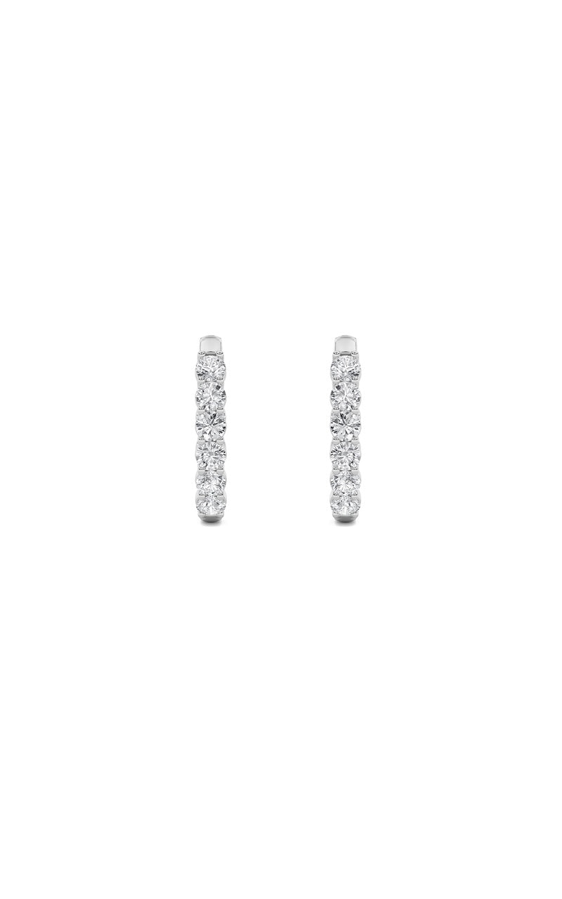2CTW Round Shaped Lab Grown Diamond (F/VS) Inside Out Hoop Earrings in 14K Gold