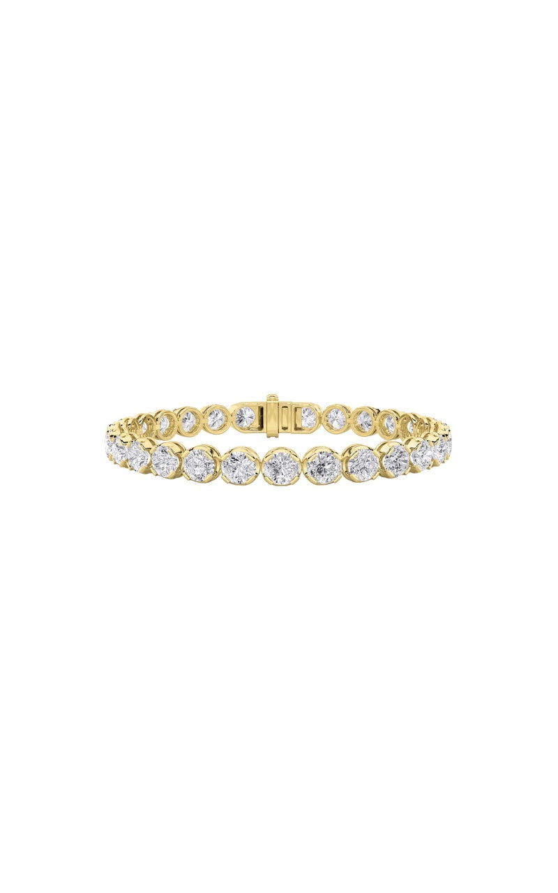 12Cttw Round Shaped Lab Grown Diamond (F/VS) Bracelet in 14K Gold