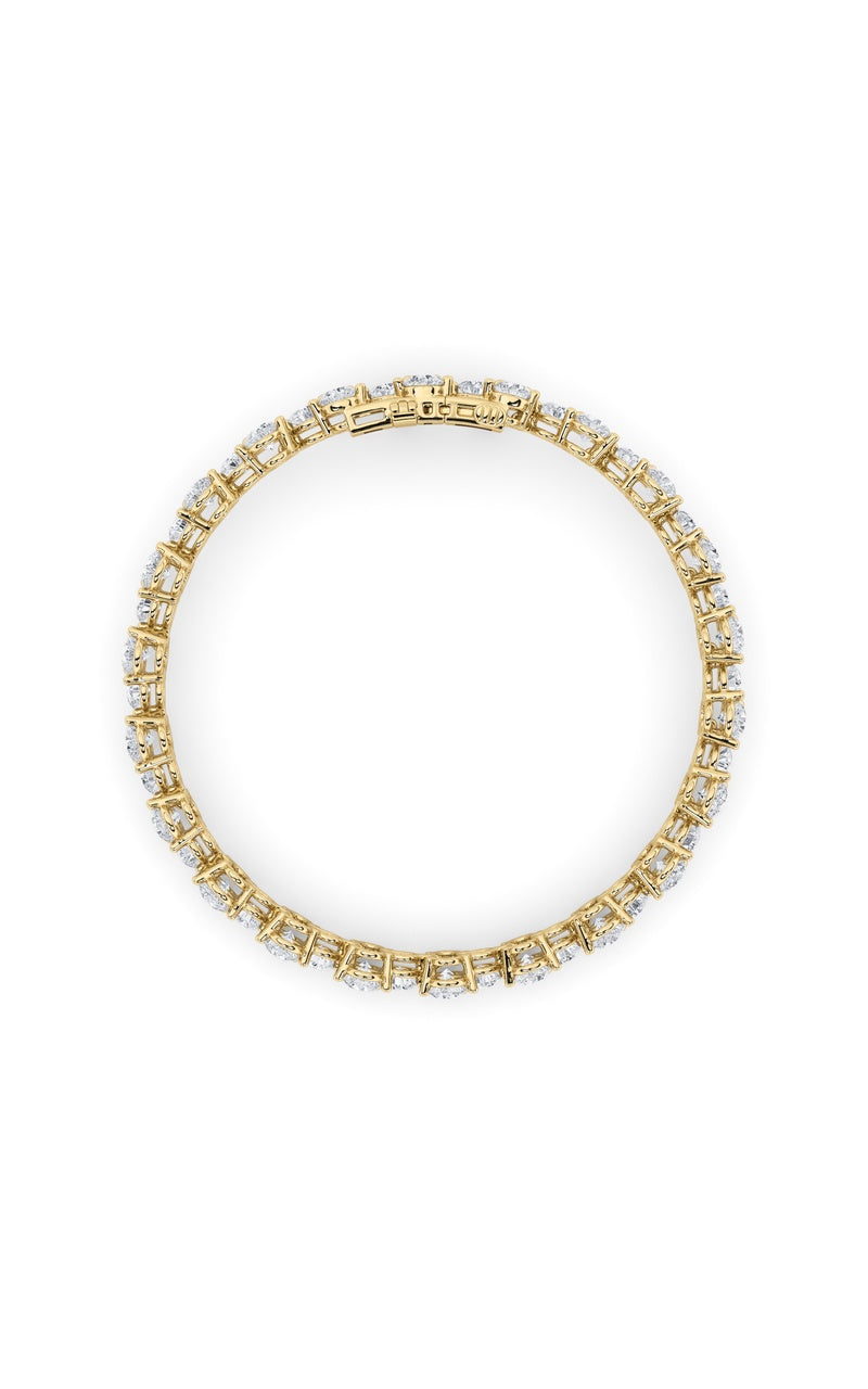 13Cttw Round Shaped Lab Grown Diamond (F/VS) Cluster Bracelet in 14K Gold