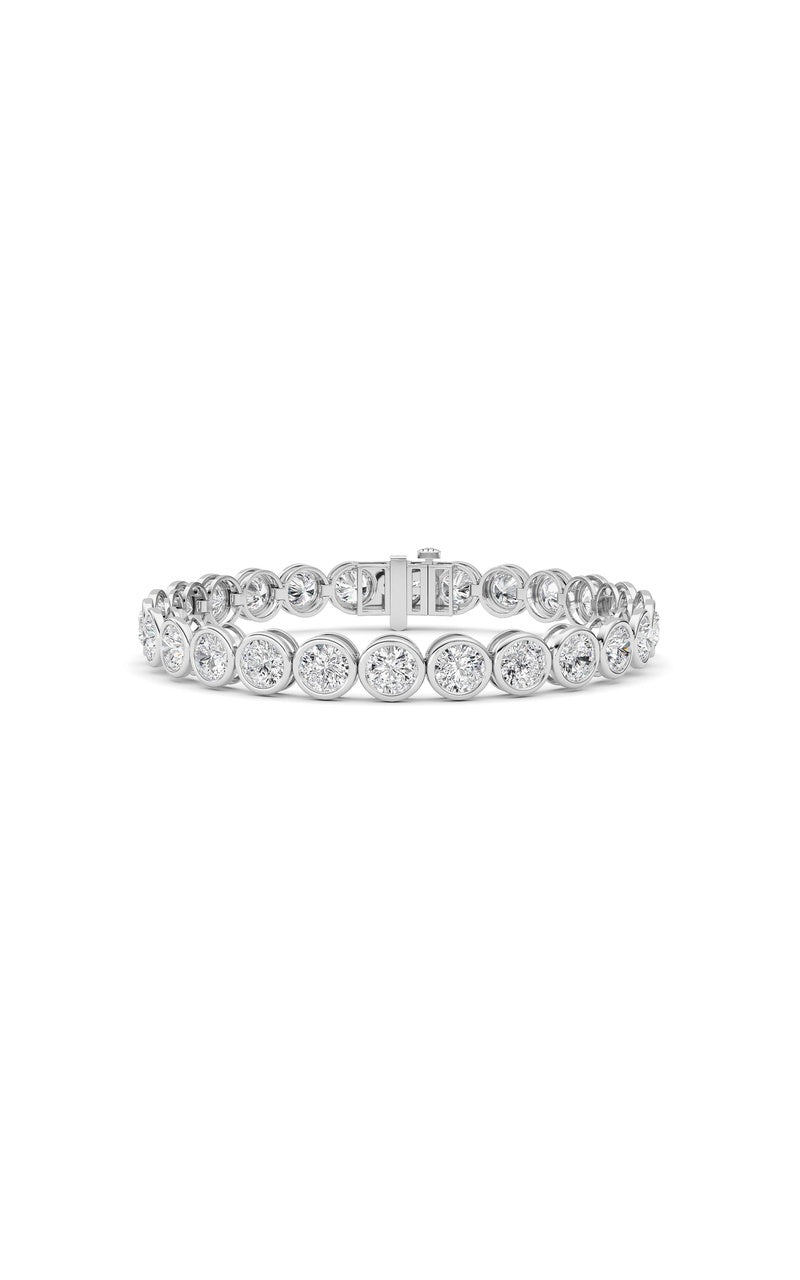 15Cttw Round Lab Grown Diamond (F/VS ) Bezel Set Bracelet in 14K Gold