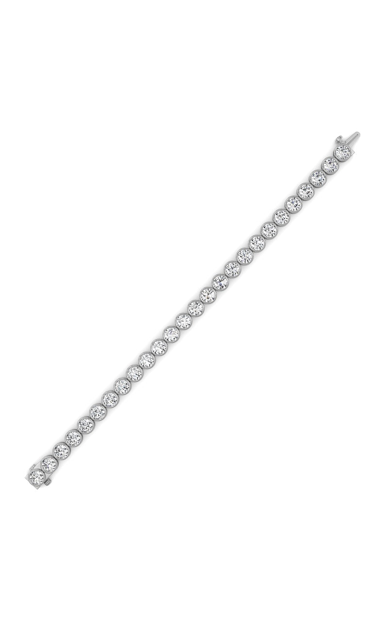 15CTW Round Lab Grown Diamond (F/VS ) Bezel Set Bracelet in 14K Gold