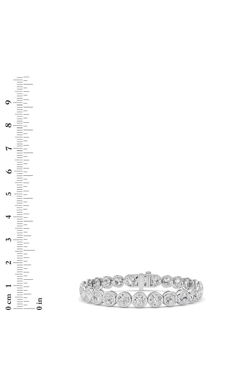15Cttw Round Lab Grown Diamond (F/VS ) Bezel Set Bracelet in 14K Gold