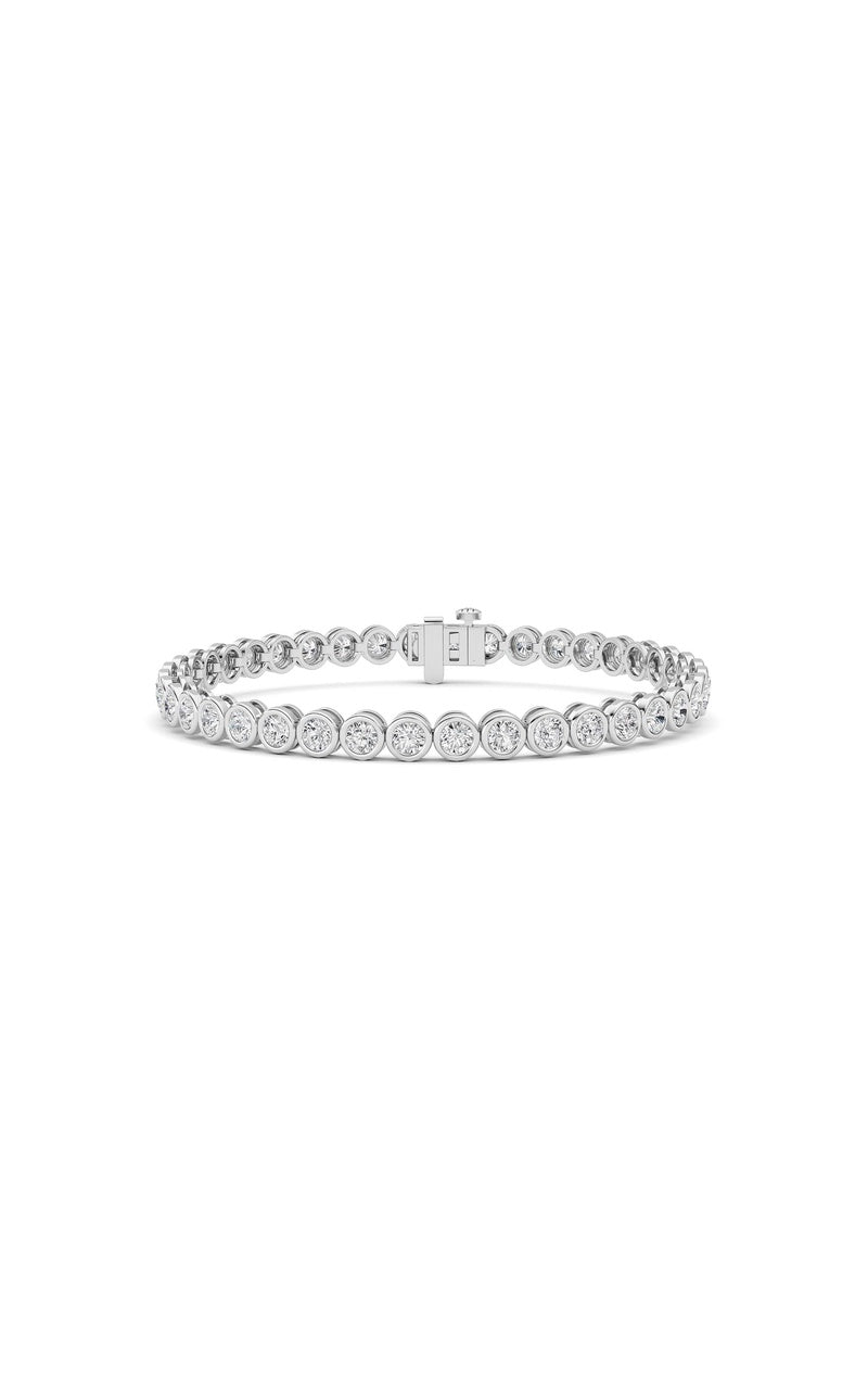 5Cttw Round Lab Grown Diamond (F/VS ) Bezel Set Bracelet in 14K Gold
