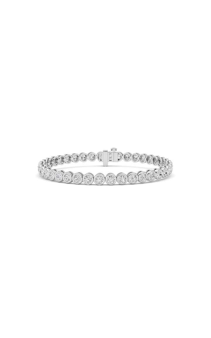 5Cttw Round Lab Grown Diamond (F/VS ) Bezel Set Bracelet in 14K Gold