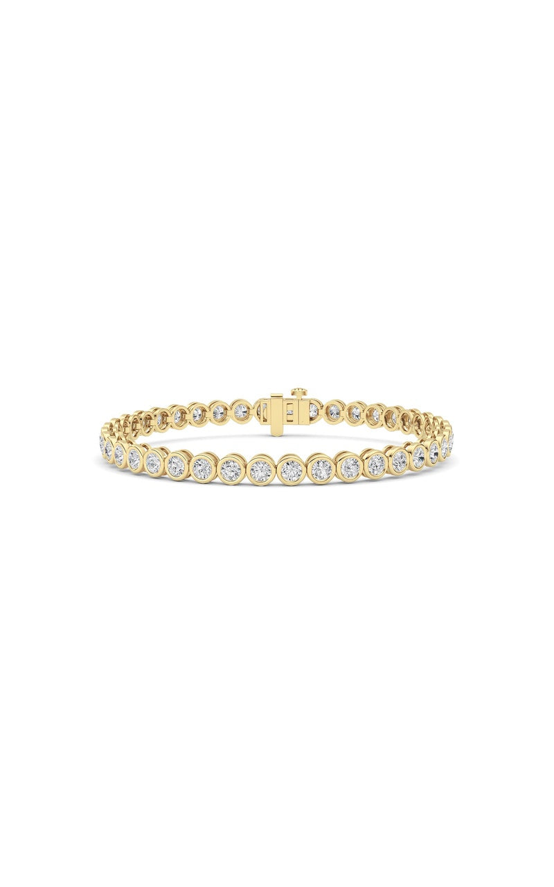 5Cttw Round Lab Grown Diamond (F/VS ) Bezel Set Bracelet in 14K Gold