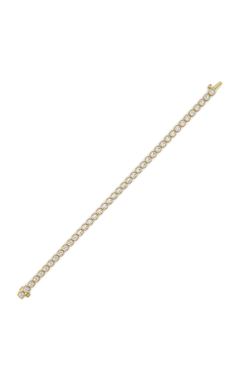 5Cttw Round Lab Grown Diamond (F/VS ) Bezel Set Bracelet in 14K Gold
