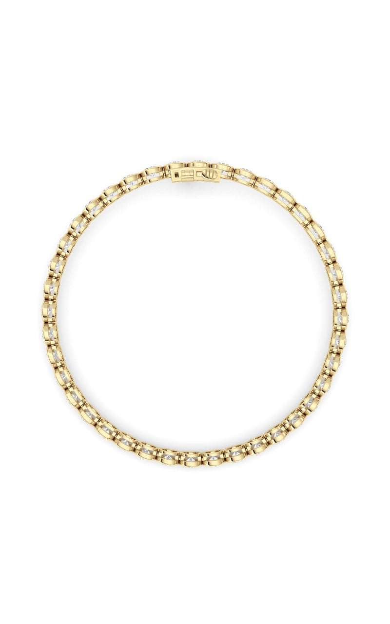 5Cttw Round Lab Grown Diamond (F/VS ) Bezel Set Bracelet in 14K Gold