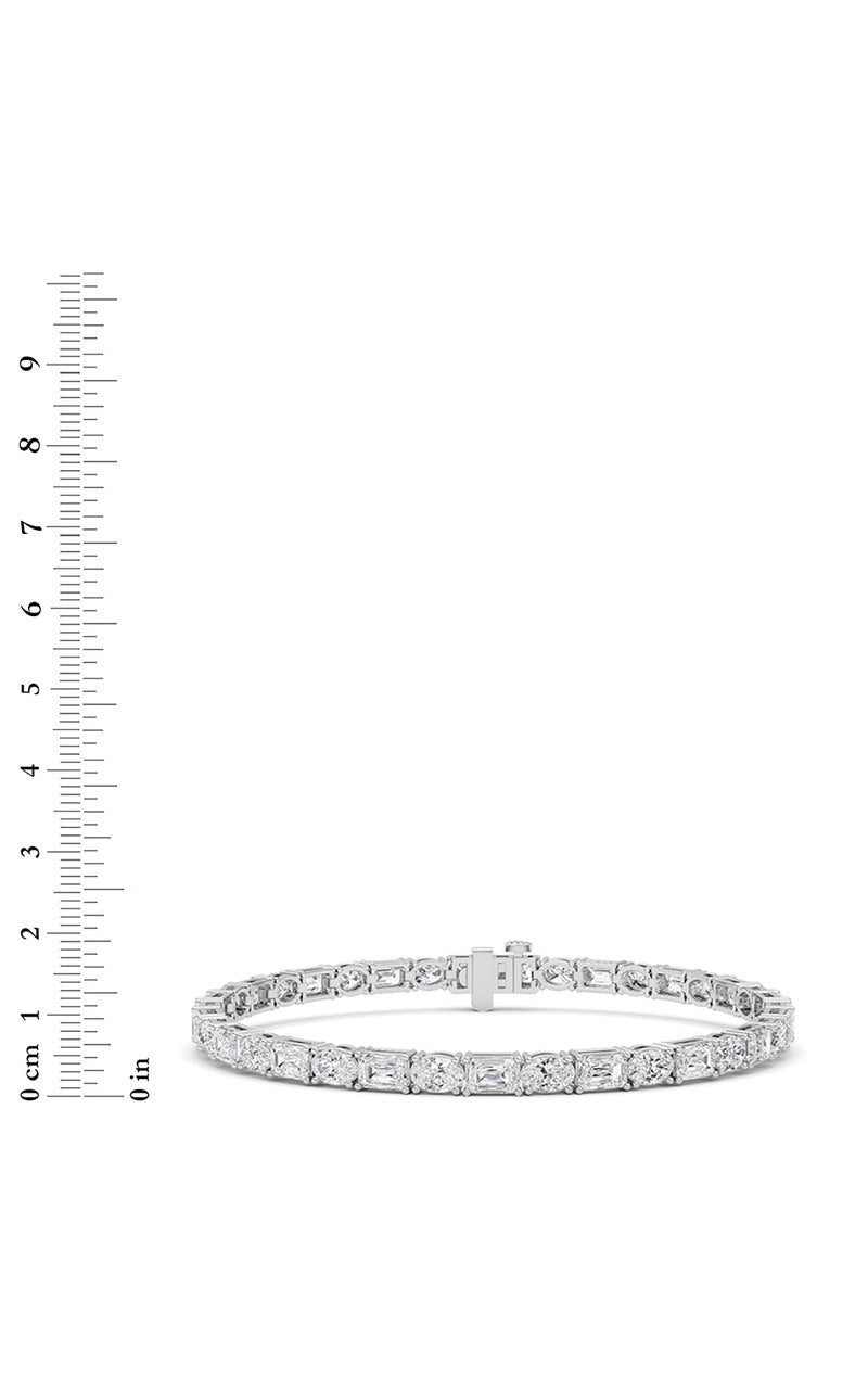 10Cttw Emerald And Round Lab Grown Diamond (F/VS )Bracelet in 14K Gold