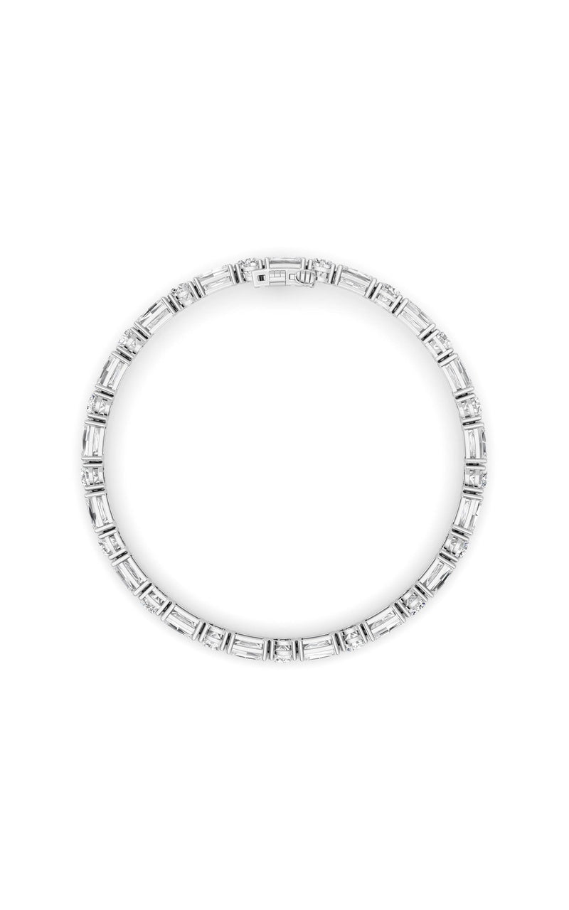 15Cttw Emerald And Round Lab Grown Diamond (F/VS )Bracelet in 14K Gold
