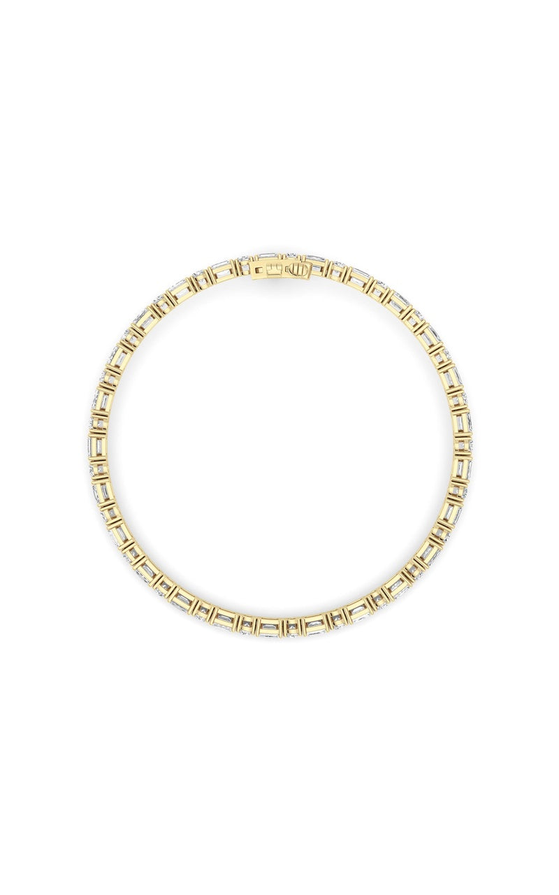 7Cttw Emerald And Round Lab Grown Diamond (F/VS )Bracelet in 14K Gold