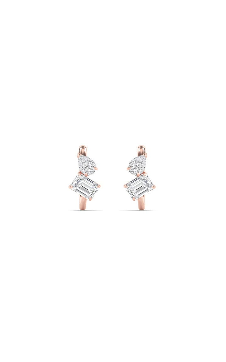 3Cttw Mixed Shaped Lab Grown Diamond (F/VS) Toi etMoi Fashion Earrings in 14K Gold