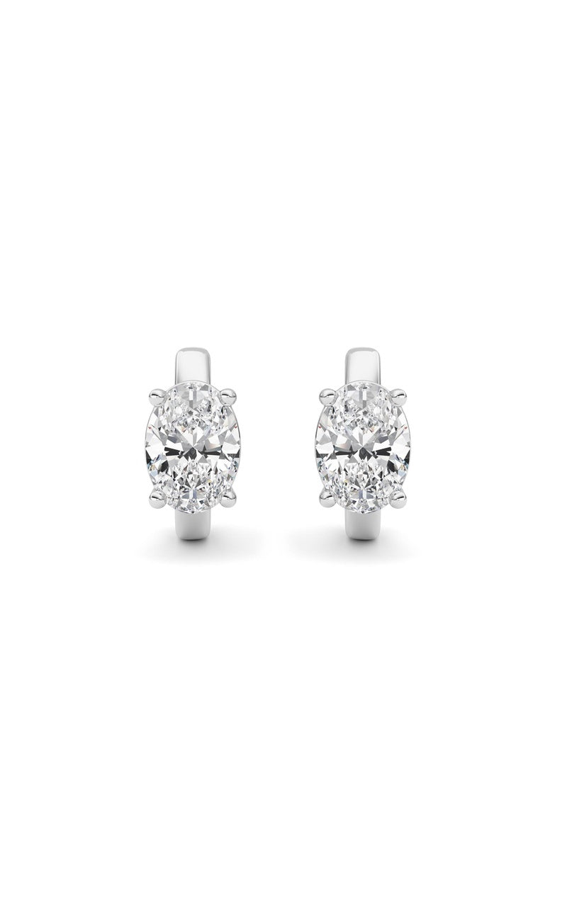 2Cttw Oval Shaped Lab Grown Diamond (F/VS ) HuggieEarrings in 14K Gold