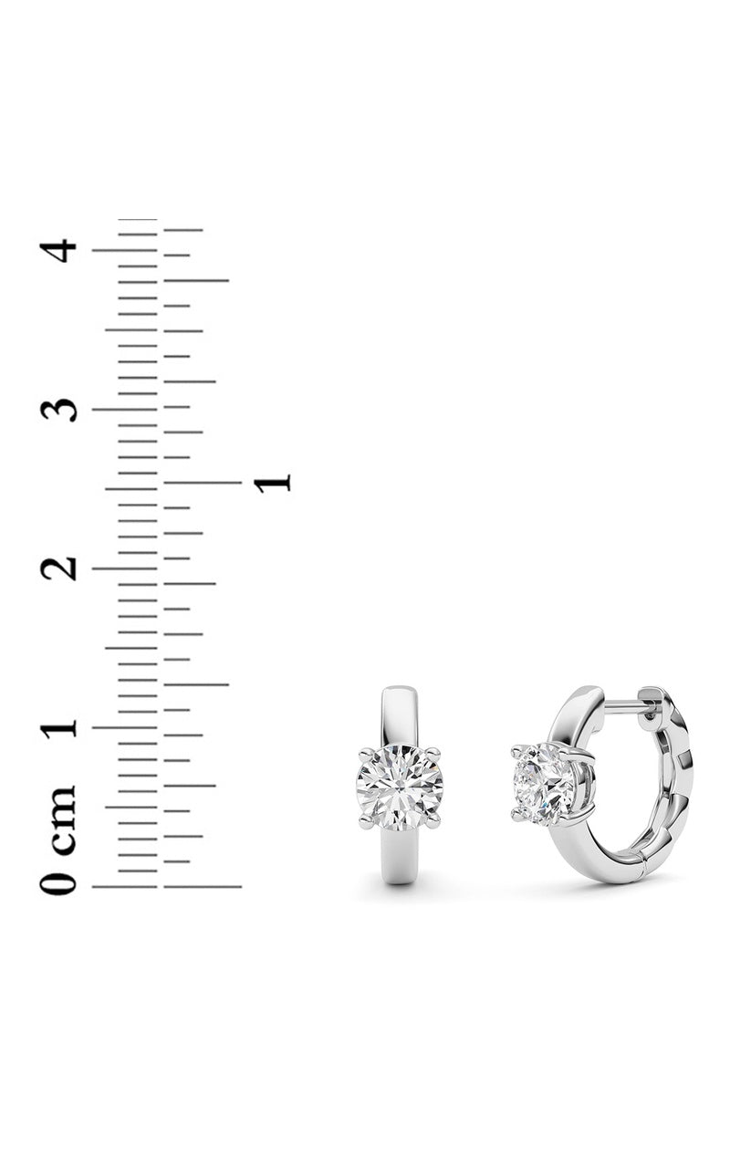 1Cttw Round Shaped Lab Grown Diamond (F/VS ) Huggie Earrings in 14K Gold