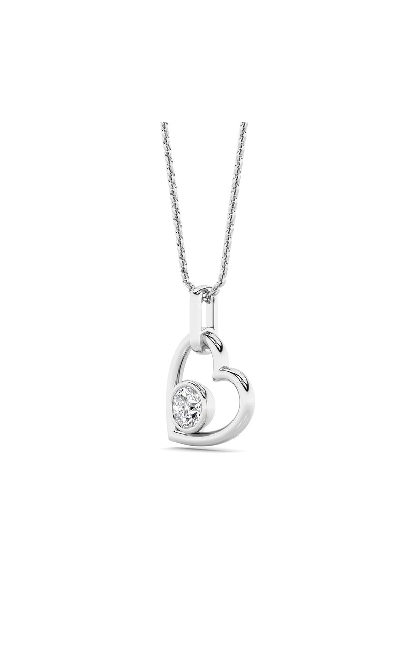 0.33Cttw Round Lab Grown Diamond (F/VS ) Heart Pendant in 14K Gold