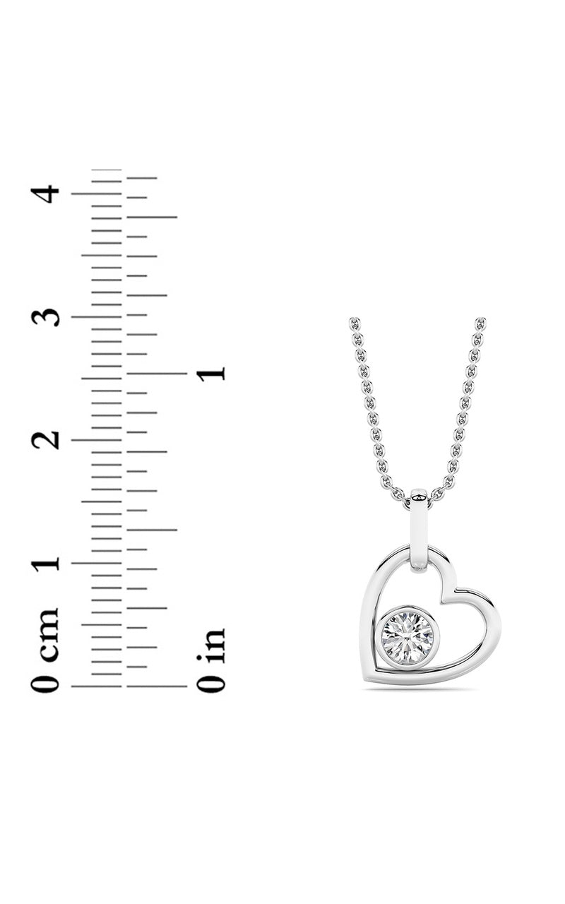0.33Cttw Round Lab Grown Diamond (F/VS ) Heart Pendant in 14K Gold