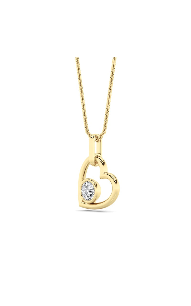 0.33Cttw Round Lab Grown Diamond (F/VS ) Heart Pendant in 14K Gold