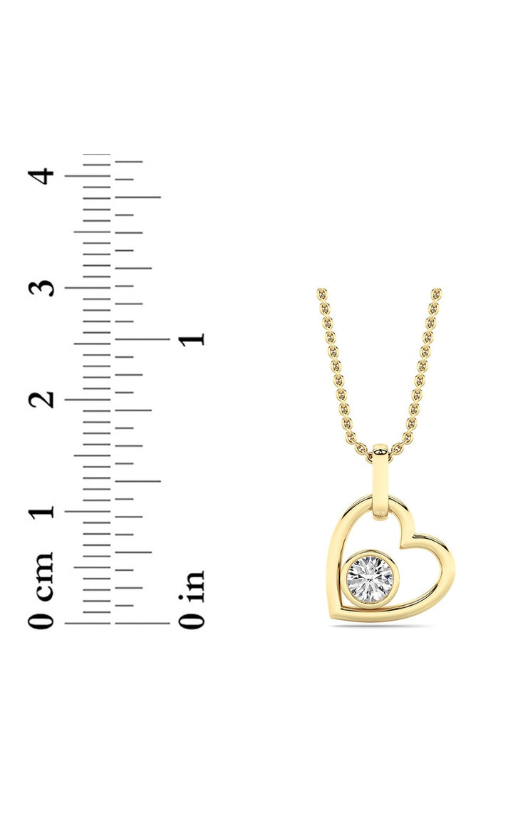 0.33Cttw Round Lab Grown Diamond (F/VS ) Heart Pendant in 14K Gold