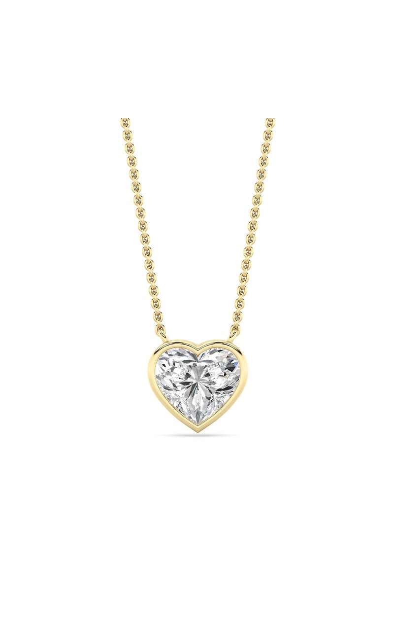 2Cttw Heart Shape Lab Grown Diamond (F/VS ) Pendant Necklace in 14K Gold