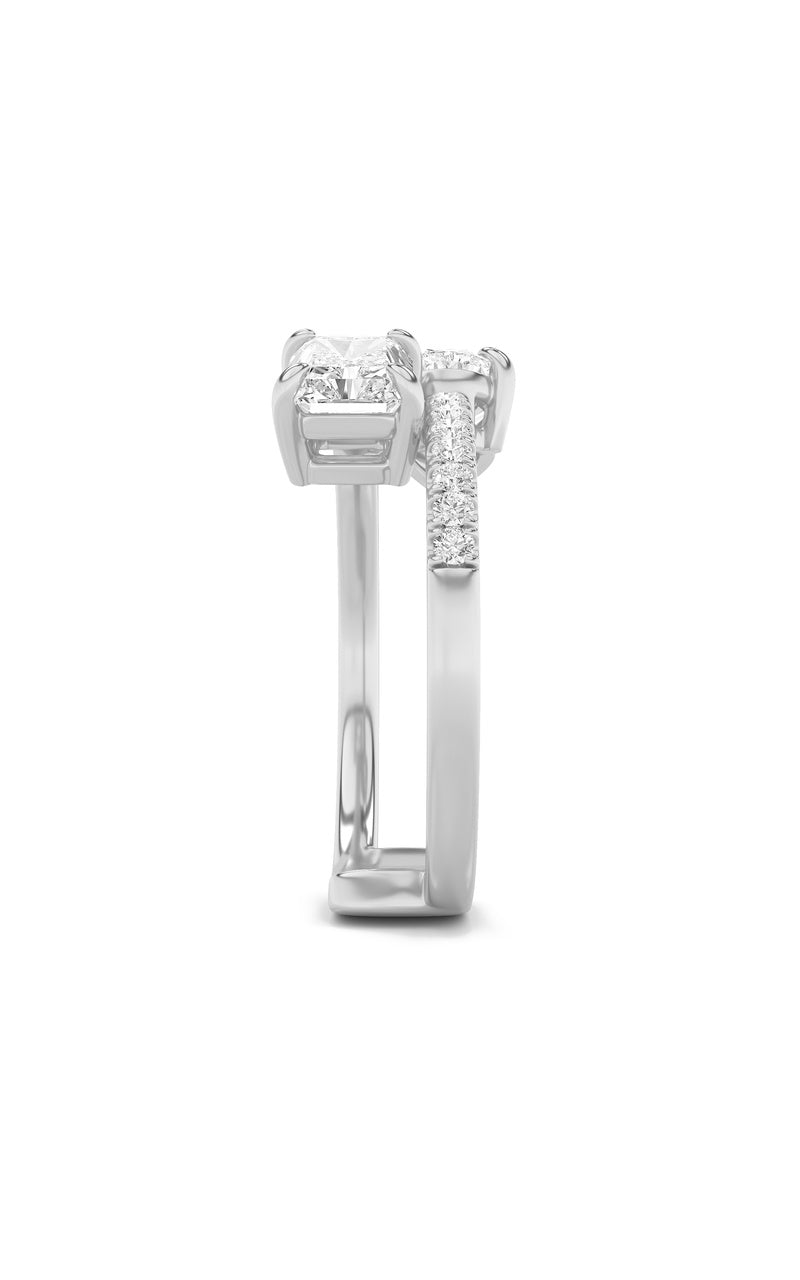 1.5CTW Pear Shaped Lab Grown Diamond (F/VS) Toi et Moi Fashion Ring in 14K Gold