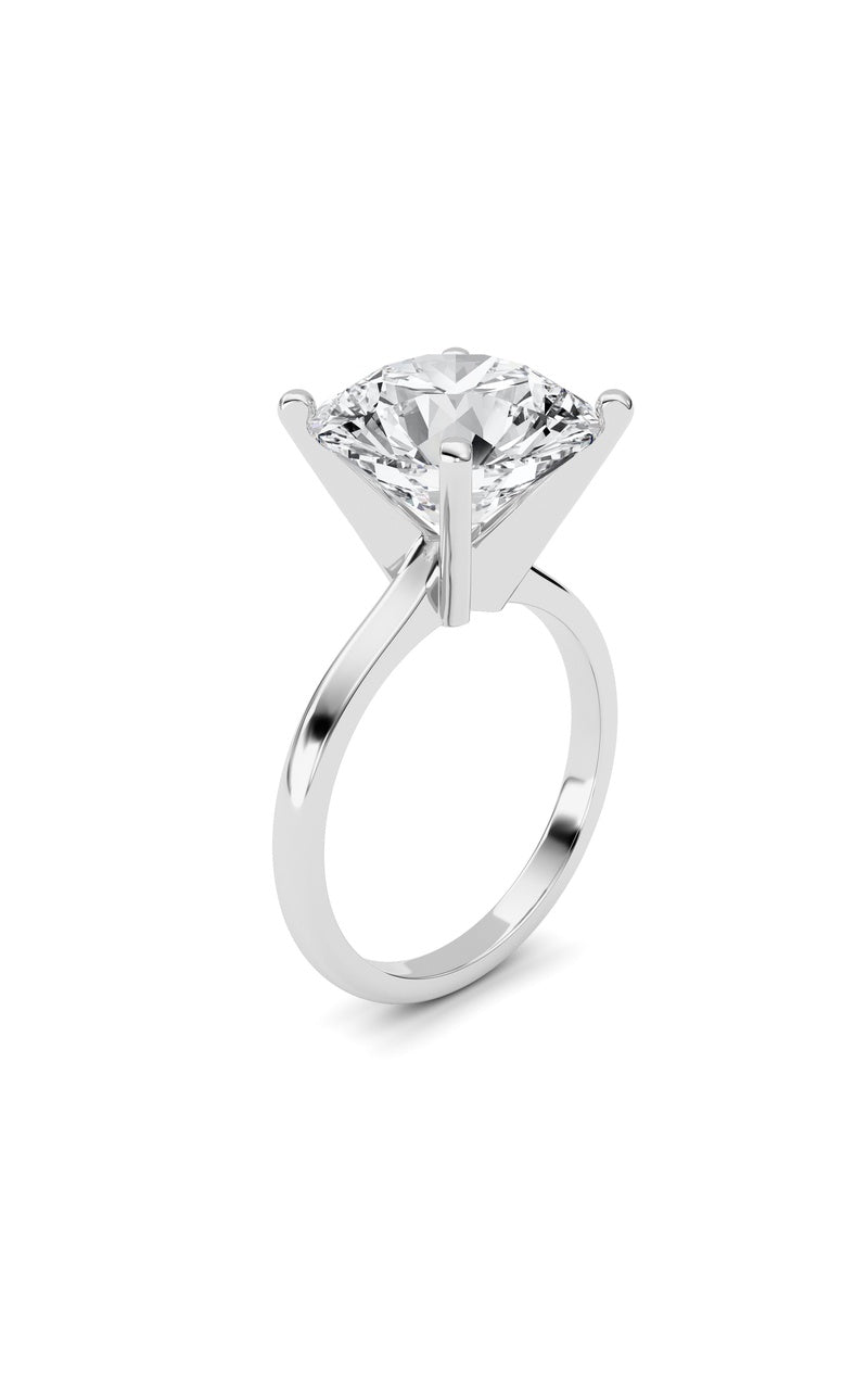 5Cttw Round Shaped Lab Grown Diamond Classic Solitaire Ring in 14K Gold (F/VS)