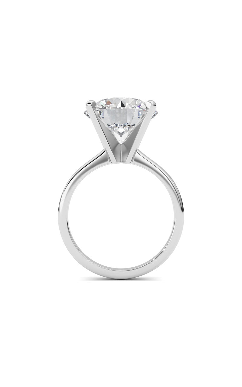 5Cttw Round Shaped Lab Grown Diamond Classic Solitaire Ring in 14K Gold (F/VS)