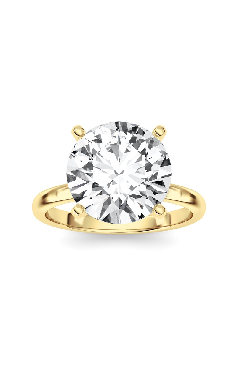 5Cttw Round Shaped Lab Grown Diamond Classic Solitaire Ring in 14K Gold (F/VS)