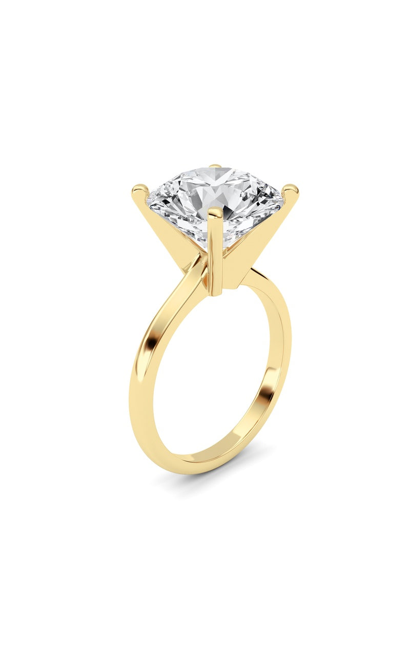 5Cttw Round Shaped Lab Grown Diamond Classic Solitaire Ring in 14K Gold (F/VS)