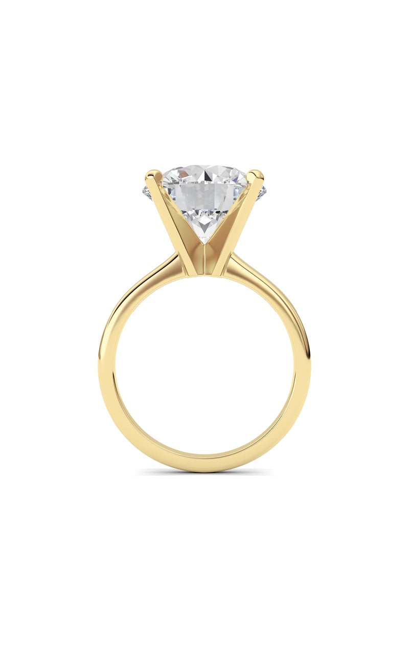 5CTW Round Shaped Lab Grown Diamond Classic Solitaire Ring in 14K Gold (F/VS)