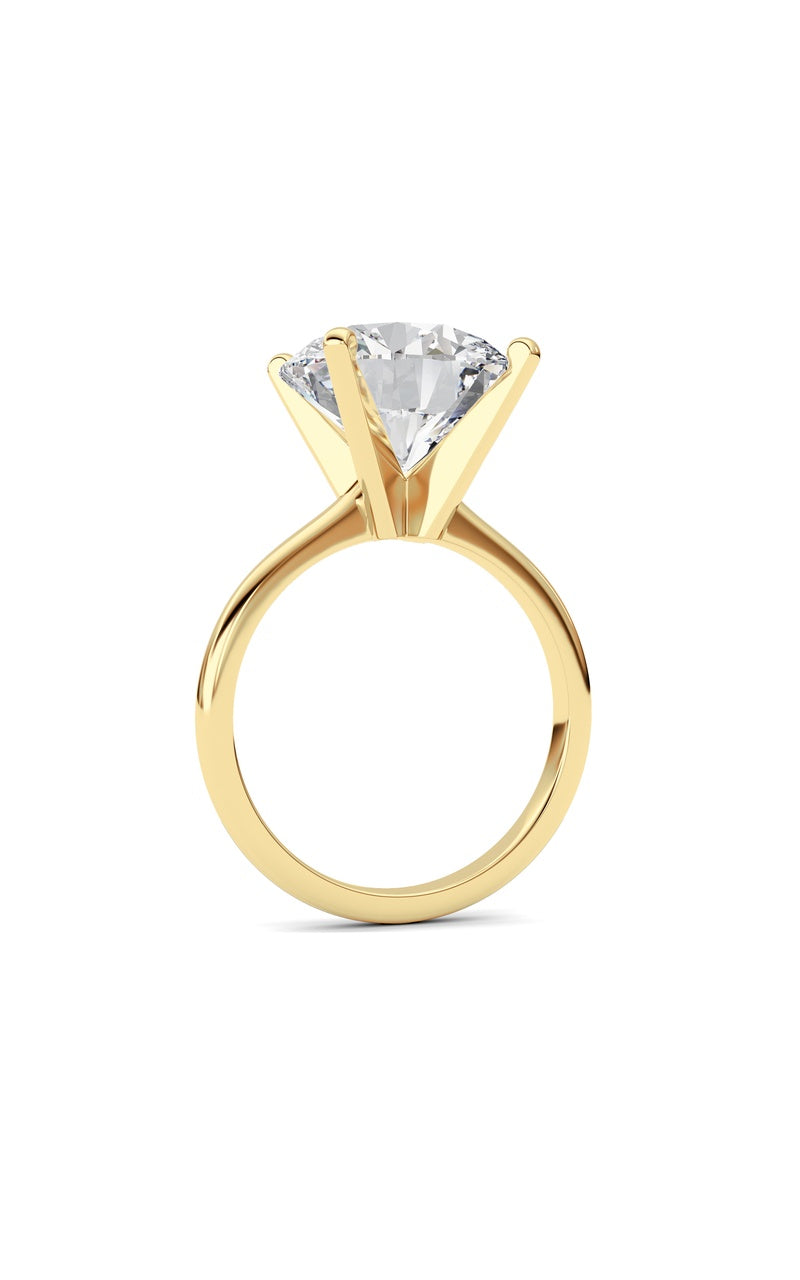 5Cttw Round Shaped Lab Grown Diamond Classic Solitaire Ring in 14K Gold (F/VS)