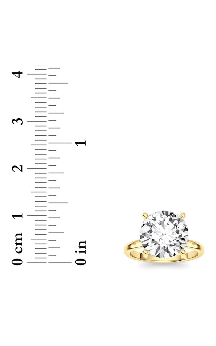 5CTW Round Shaped Lab Grown Diamond Classic Solitaire Ring in 14K Gold (F/VS)