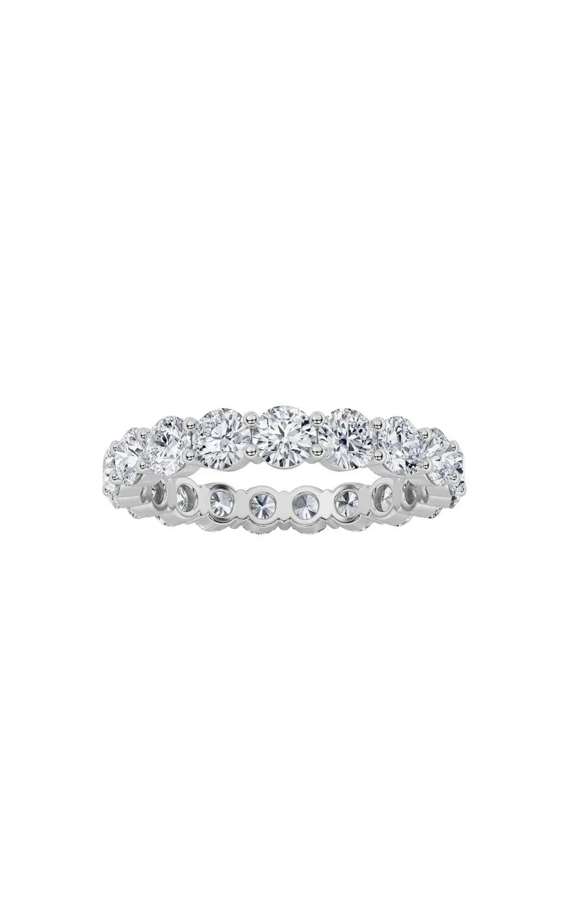 2.5Cttw Emerald Shaped Lab Grown Diamond Split Prong Eternity Ring in 14K Gold (F/VS)