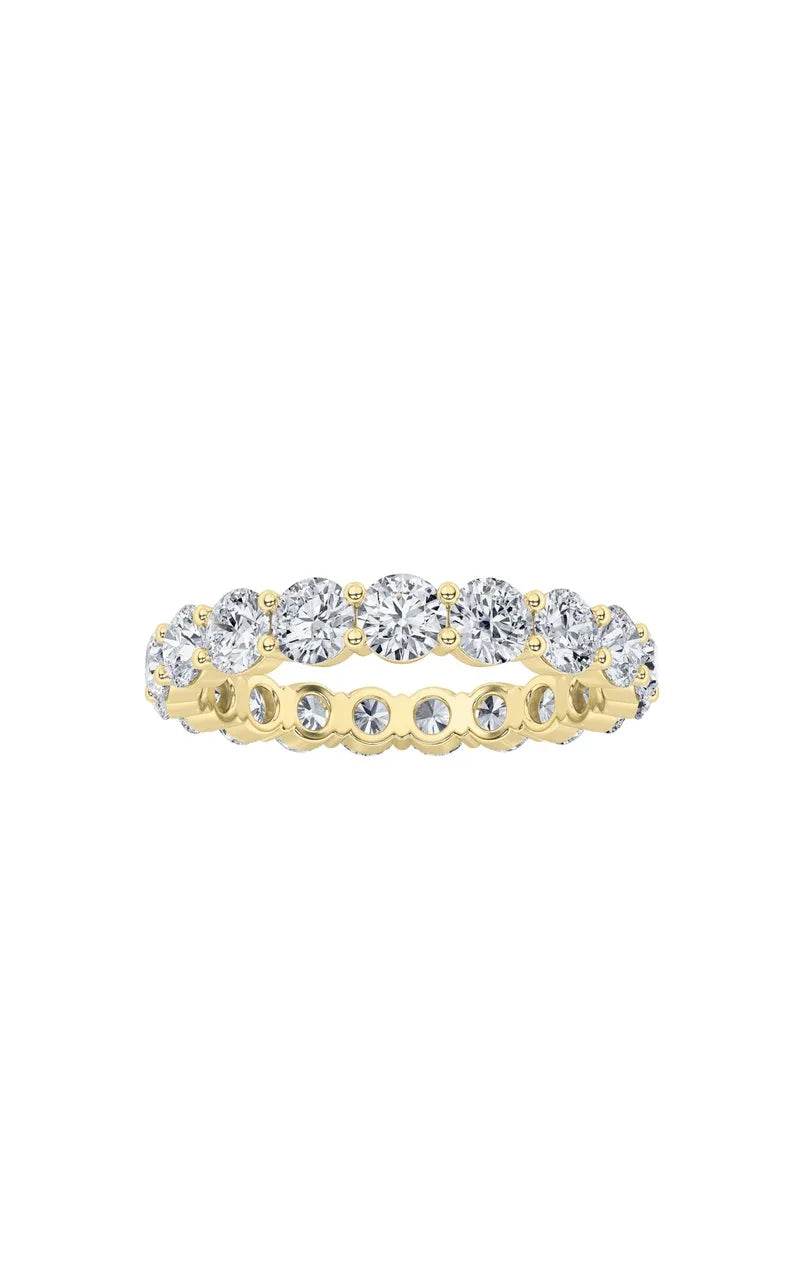 2.5Cttw Emerald Shaped Lab Grown Diamond Split Prong Eternity Ring in 14K Gold (F/VS)