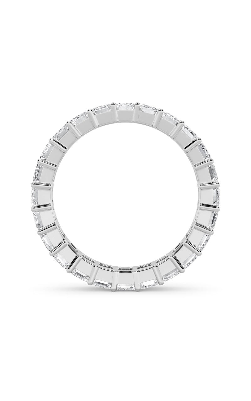 2.9Cttw Emerald Shaped Lab Grown Diamond Split Prong Eternity Ring in 14K Gold (F/VS)