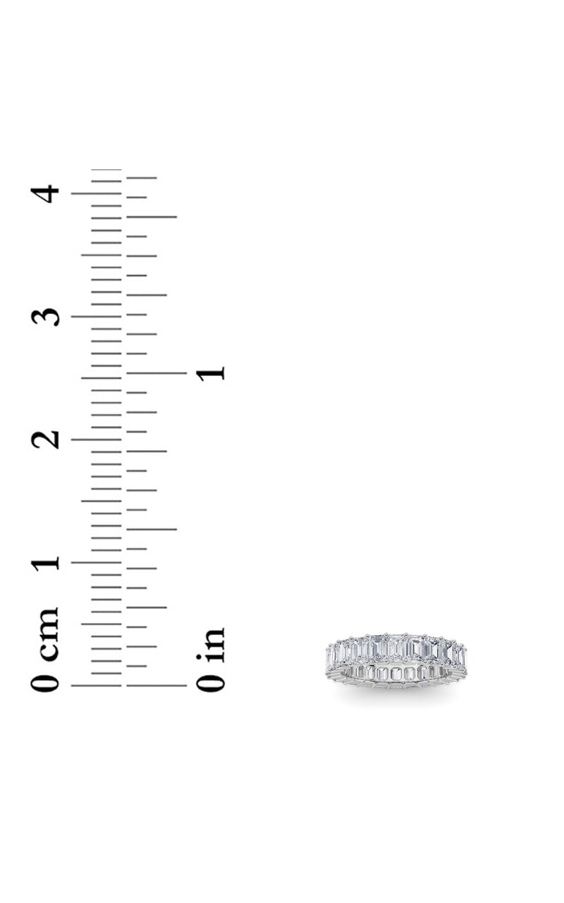 2.9Cttw Emerald Shaped Lab Grown Diamond Split Prong Eternity Ring in 14K Gold (F/VS)