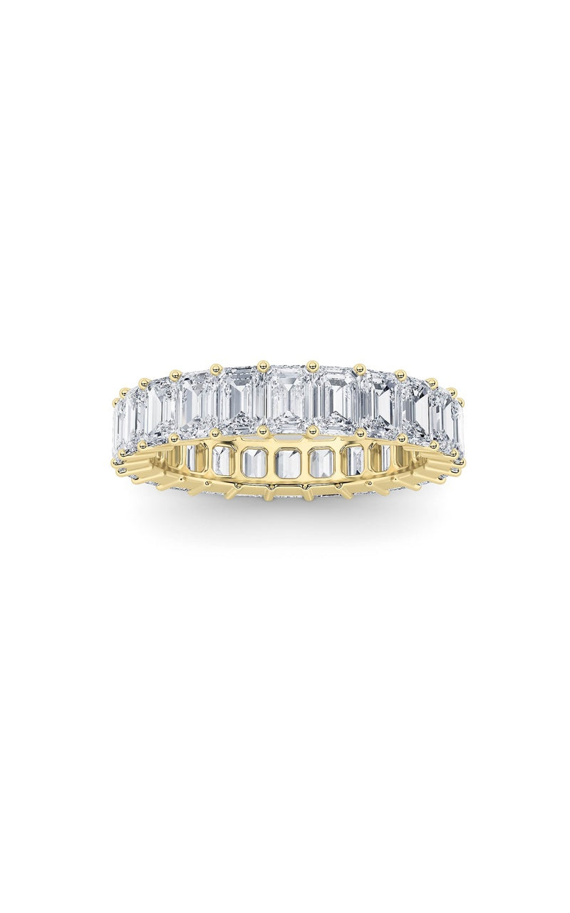 2.9Cttw Emerald Shaped Lab Grown Diamond Split Prong Eternity Ring in 14K Gold (F/VS)