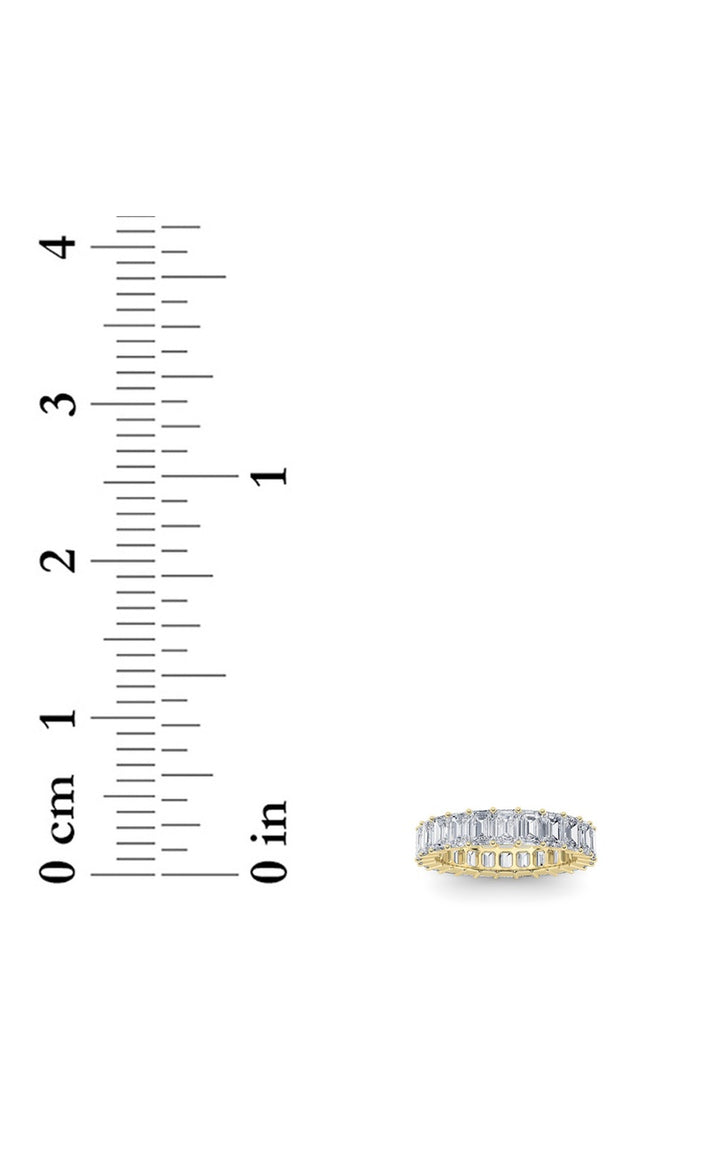 2.9Cttw Emerald Shaped Lab Grown Diamond Split Prong Eternity Ring in 14K Gold (F/VS)