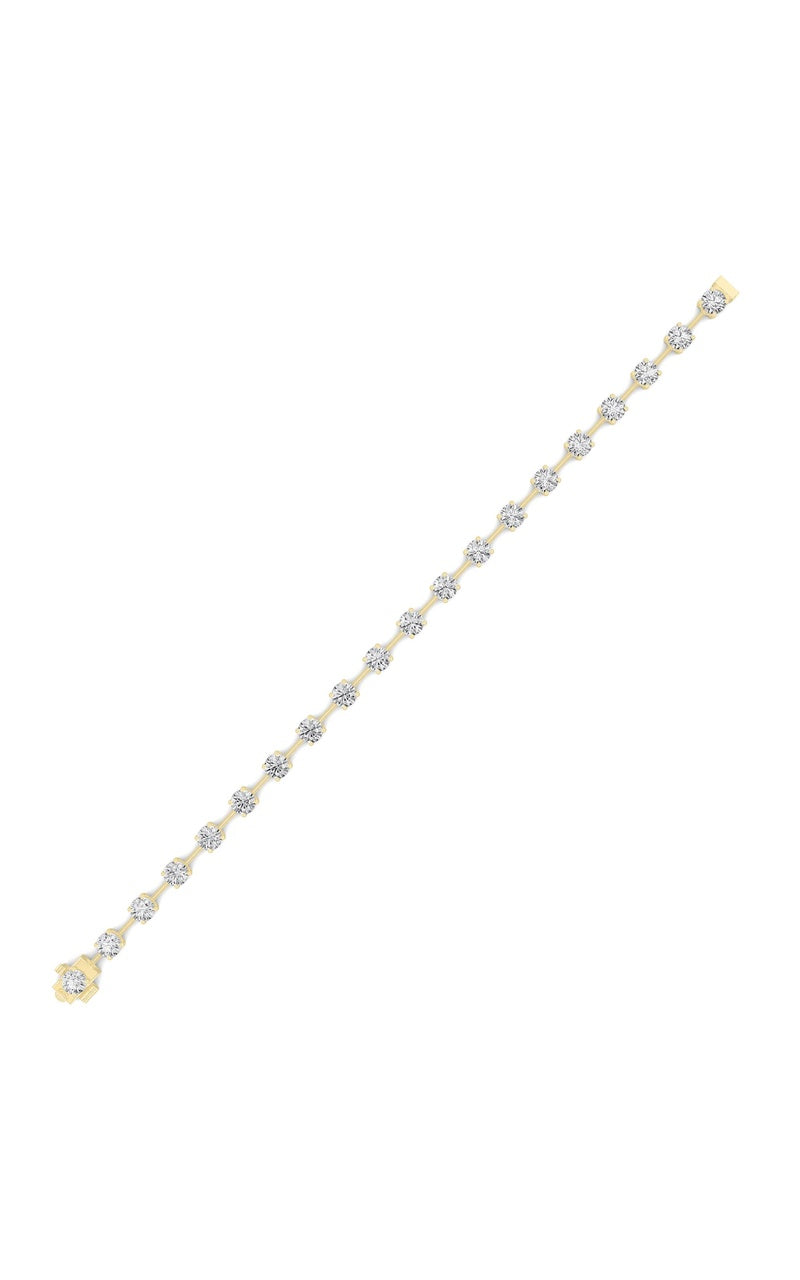 4CTW Round Shaped Lab Grown Diamond Split Prong Eternity Ring in 14K Gold (F/VS)