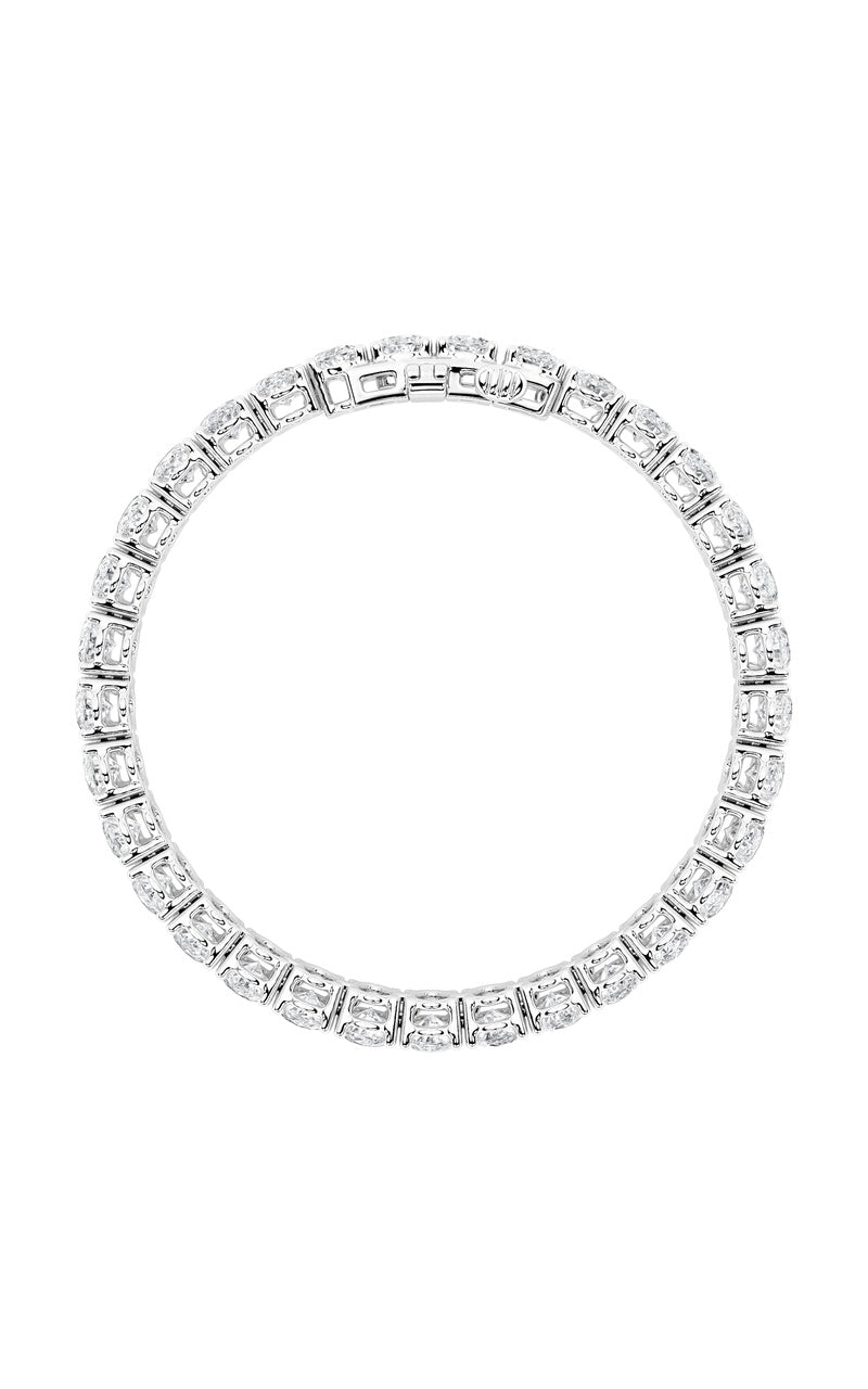 24Cttw Oval Shaped Lab Grown Diamond (F/VS) East West Line Bracelet in 14K Gold