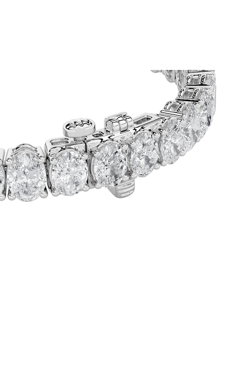 24Cttw Oval Shaped Lab Grown Diamond (F/VS) East West Line Bracelet in 14K Gold
