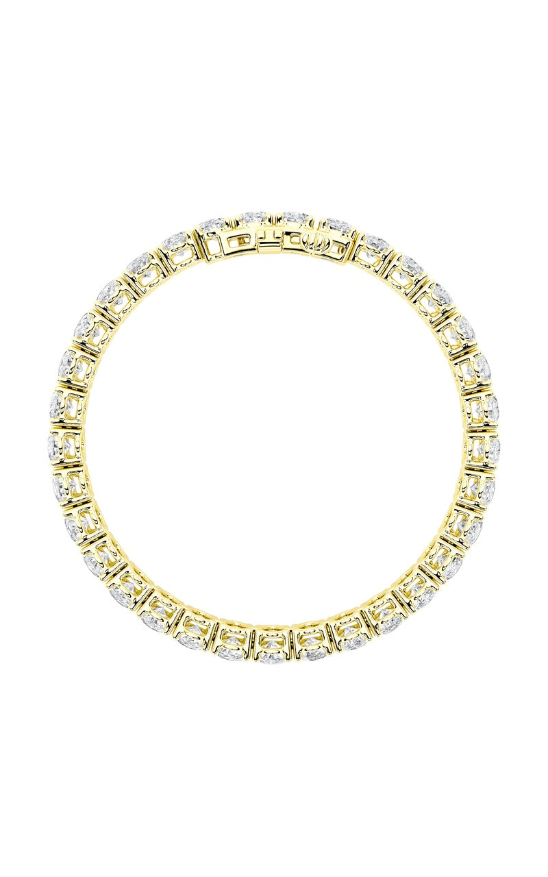 24Cttw Oval Shaped Lab Grown Diamond (F/VS) East West Line Bracelet in 14K Gold
