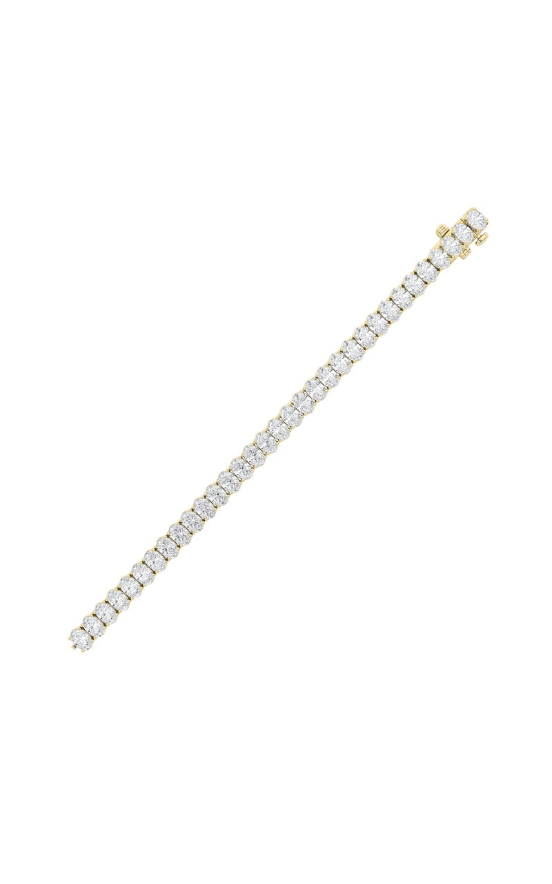 24Cttw Oval Shaped Lab Grown Diamond (F/VS) East West Line Bracelet in 14K Gold
