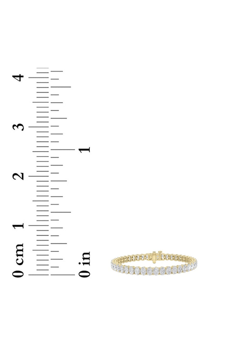 14.75Cttw Oval Shaped Lab Grown Diamond (F/VS) Tennis Bracelet in 14K Gold