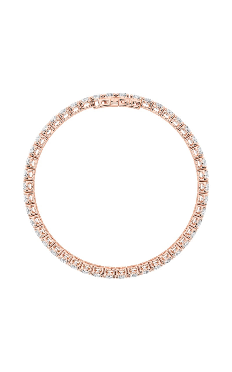 9Cttw Oval Shaped Lab Grown Diamond (G/VS) East West Line Bracelet in 14K Gold