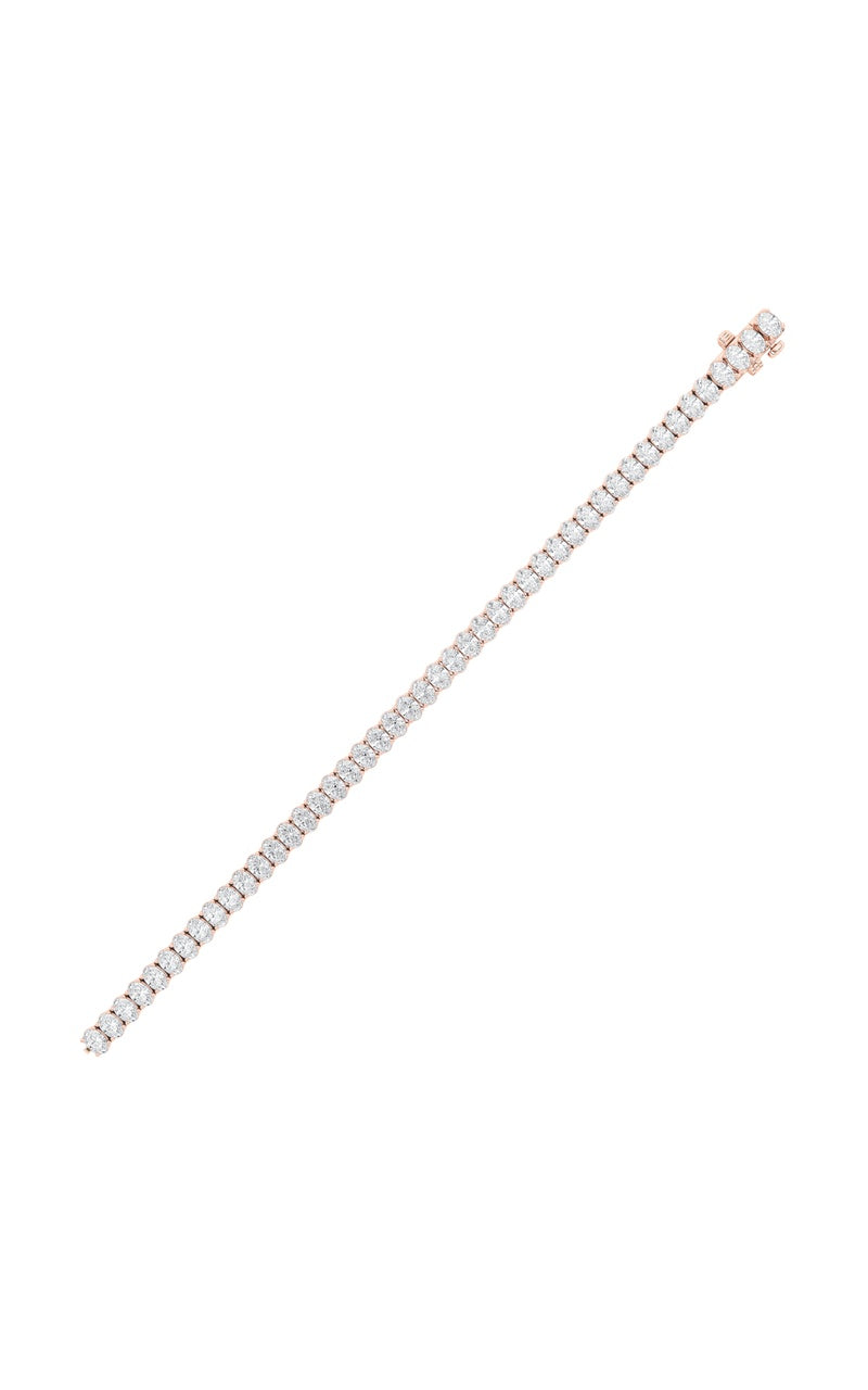 9CTW Oval Shaped Lab Grown Diamond (G/VS) East West Line Bracelet in 14K Gold