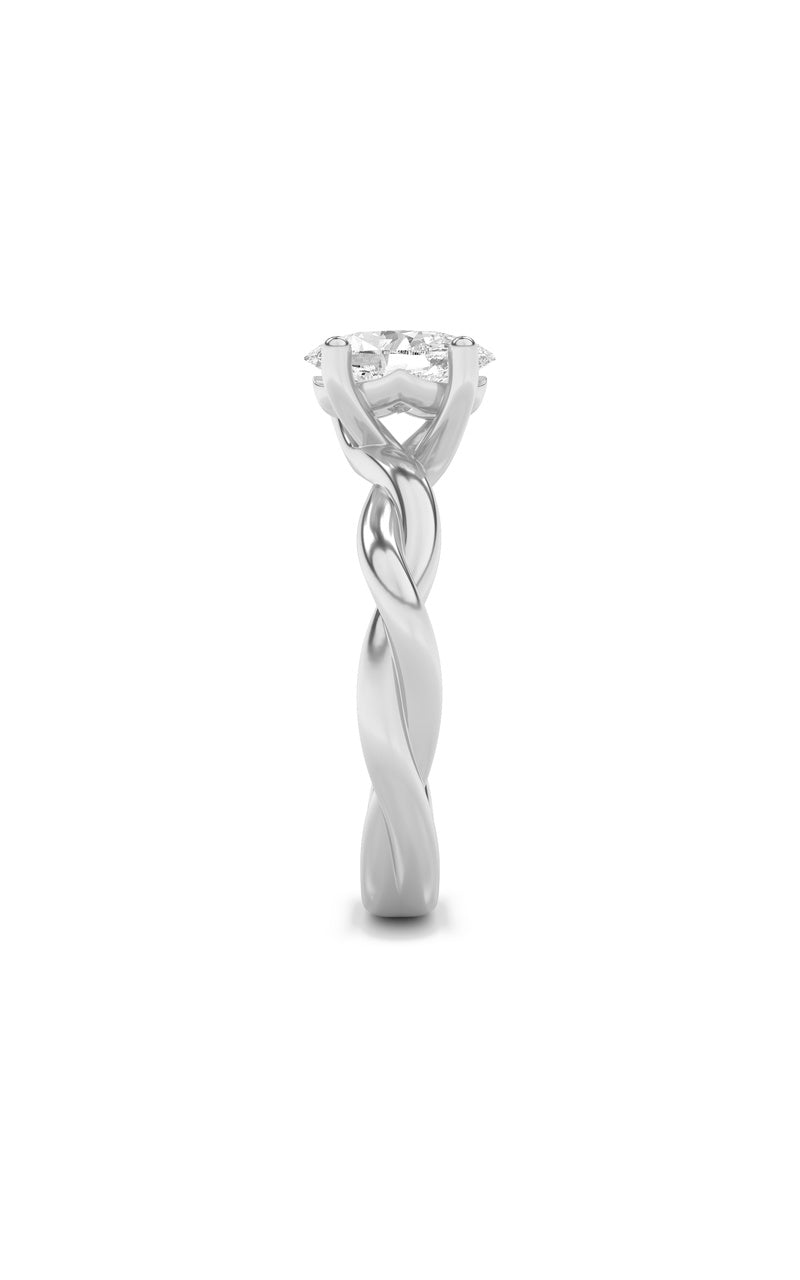 1.5CTW Oval Shaped Lab Grown Diamond (F/VS) Ring in 14K White Gold