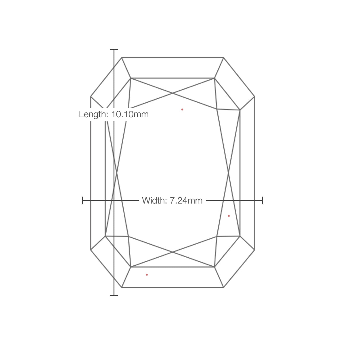 IGI certificate LG764624705: facet plot with length and width